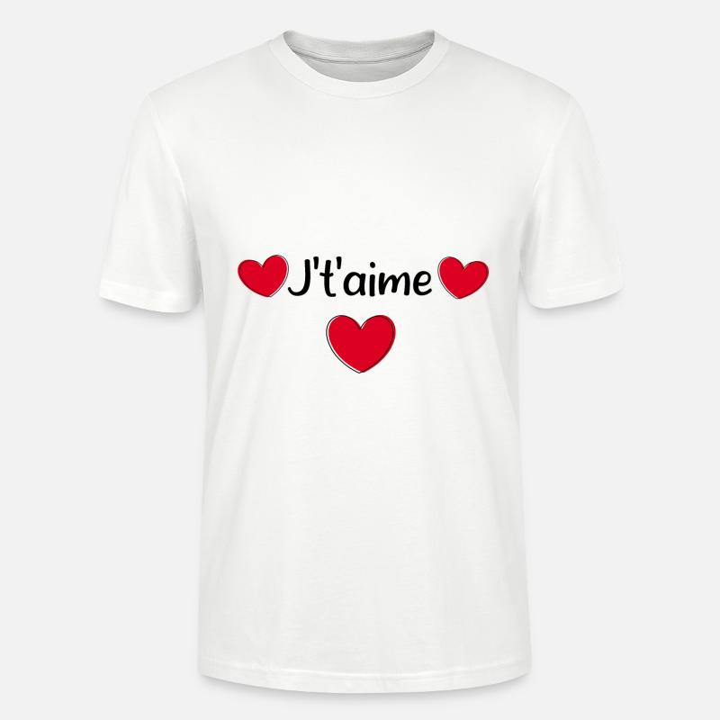 Saint-Valentin cœur rouge, saint-valentin - T-shirt bio CRAFTER Stanley Stella Unisexe - blanc