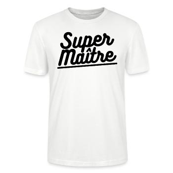 t shirt super maitre. cadeau maître - T-shirt bio CRAFTER Stanley Stella Unisexe - blanc - Devant - Alina (178cm) & Michal (187cm)