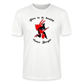 BoogieTanzen Leidenschaft Glück Freud Geschenkidee - Stanley/Stella Unisex Bio-T-Shirt CRAFTER - Weiß - Vorne - Alina (178cm) & Michal (187cm)