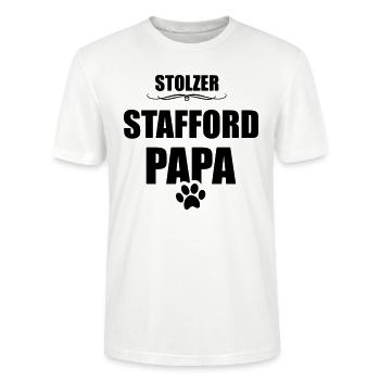 Stafford Dog - Stafford Mama - Stafford Papa - Dog - Stanley/Stella Unisex Bio-T-Shirt CRAFTER - Weiß - Vorne - Alina (178cm) & Michal (187cm)
