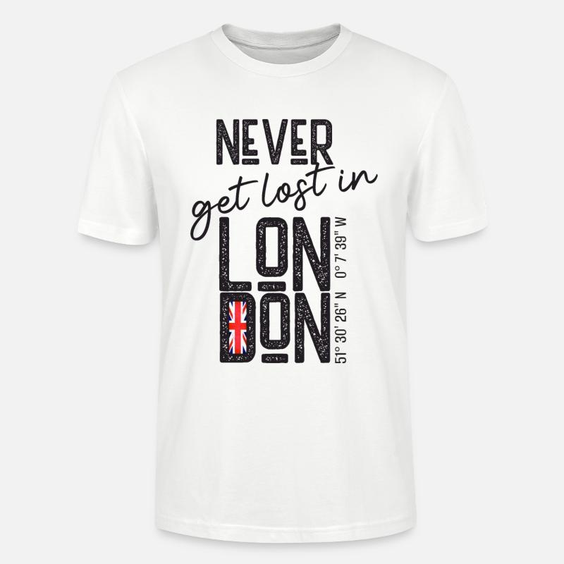Ne vous perdez jamais à Londres - T-shirt bio CRAFTER Stanley Stella Unisexe - blanc