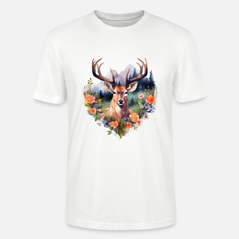 Ersatz Dirndl Hirschgeweih Hirsch - Stanley/Stella Unisex Bio-T-Shirt CRAFTER - Weiß