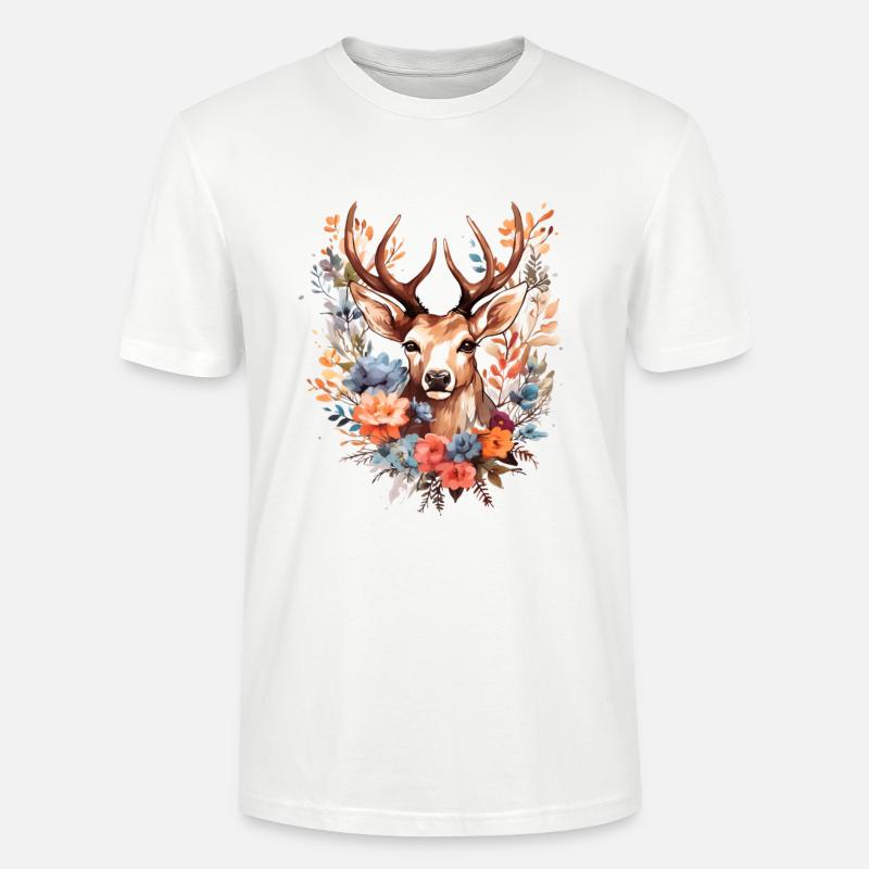 Ersatz Dirndl Hirschgeweih Hirsch - Stanley/Stella Unisex Bio-T-Shirt CRAFTER - Weiß