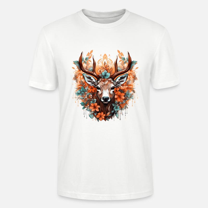 Ersatz Dirndl Hirschgeweih Hirsch - Stanley/Stella Unisex Bio-T-Shirt CRAFTER - Weiß