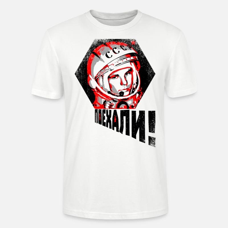 Gagarin - LET'S GO! - Stanley/Stella Unisex Bio-T-Shirt CRAFTER - Weiß