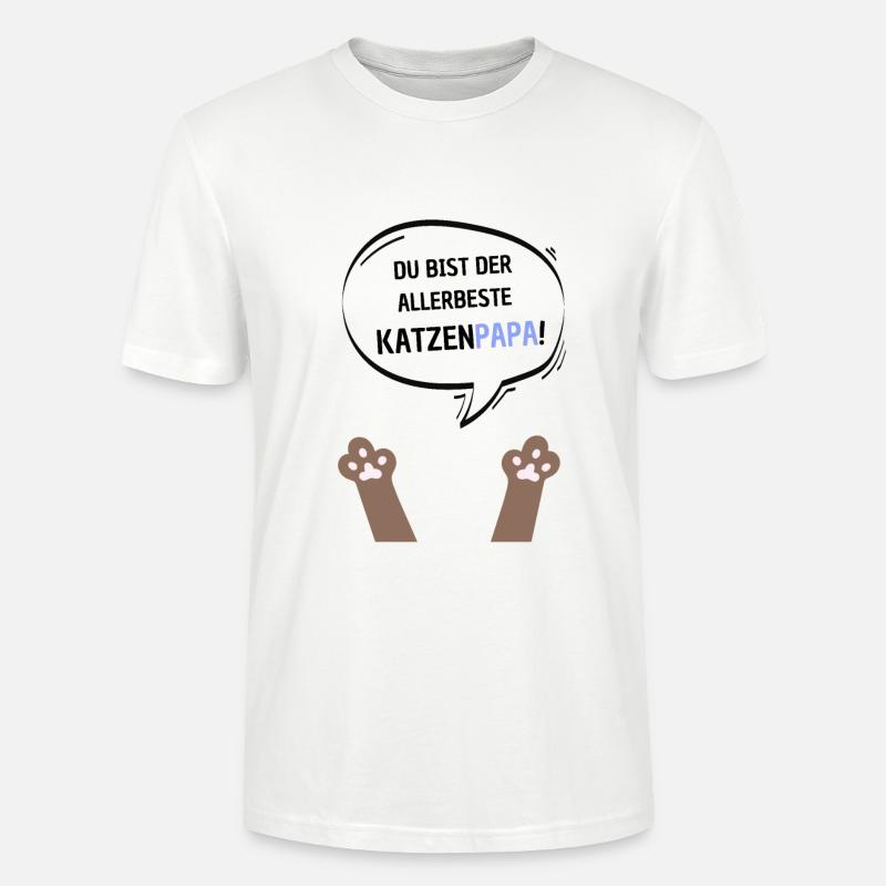 Du bist der beste Katzenpapa braun - Stanley/Stella Unisex Bio-T-Shirt CRAFTER - Weiß