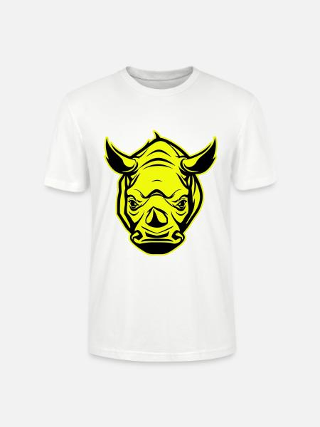 Rhino Head Portrait Icon - Stanley/Stella CRAFTER Unisex Organic T-Shirt - white