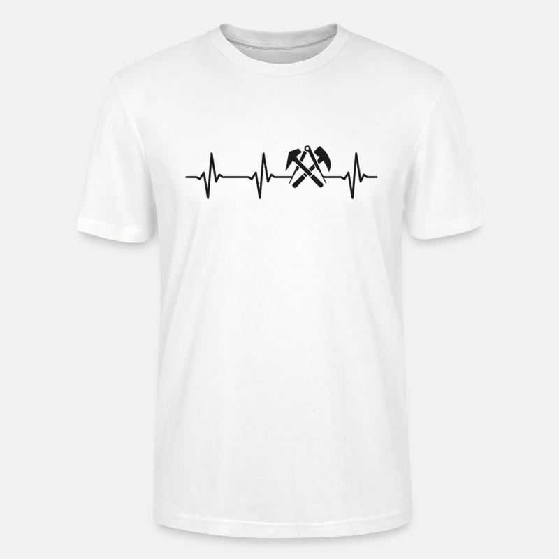 Dachdecker Zunftzeichen Herzschlag - Stanley/Stella Unisex Bio-T-Shirt CRAFTER - Weiß