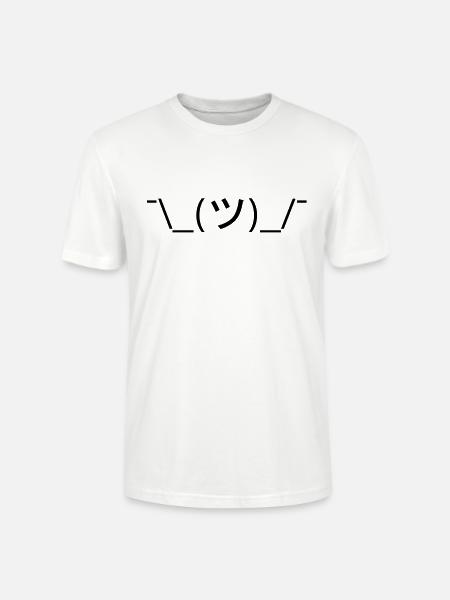 Shrug Emoticon ¯\_(ツ)_/¯ Japanese Kaomoji - Stanley/Stella CRAFTER Unisex Organic T-Shirt - white