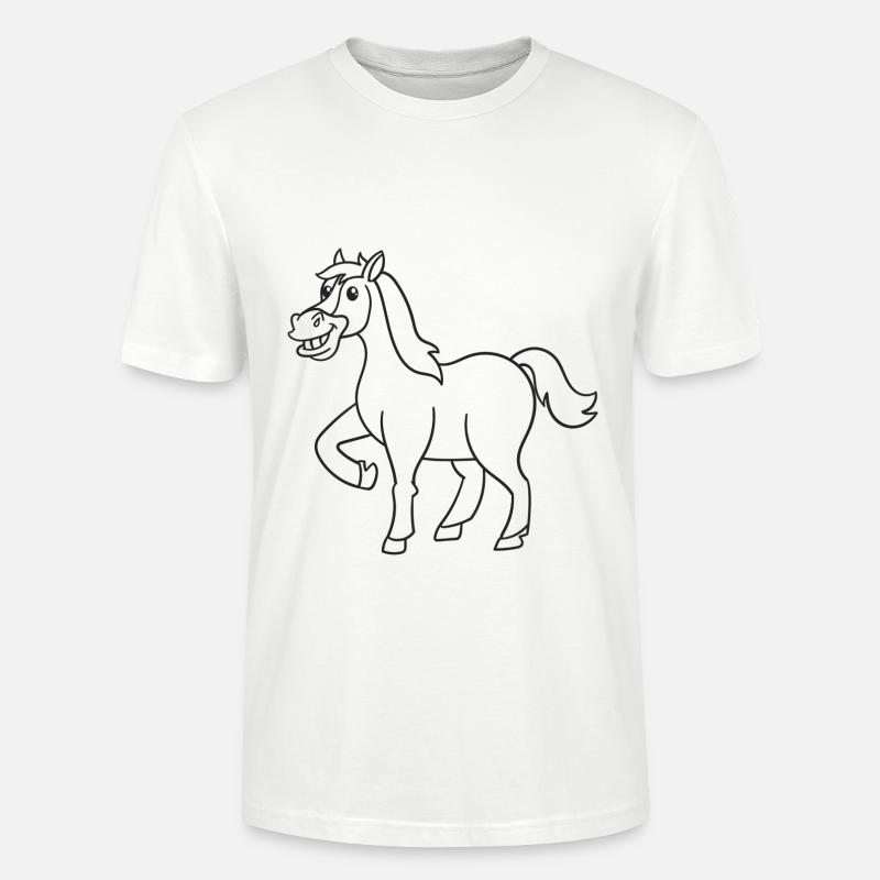 Pferd, Pferde, Geschenk, Geschenkidee - Stanley/Stella Unisex Bio-T-Shirt CRAFTER - Weiß
