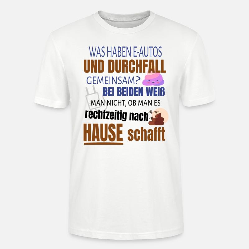 Lustiger Spruch E-Auto Elektroauto - Stanley/Stella Unisex Bio-T-Shirt CRAFTER - Weiß