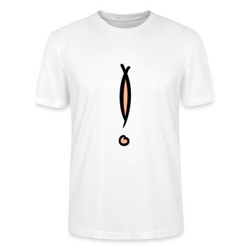 Dekoratives Ausrufezeichen. Handgezeichnet. - Stanley/Stella Unisex Bio-T-Shirt CRAFTER - Weiß - Vorne - Alina (178cm) & Michal (187cm)