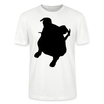 Staffie / Pit Bull Silhouette - Stanley/Stella Unisex Bio-T-Shirt CRAFTER - Weiß - Vorne - Alina (178cm) & Michal (187cm)