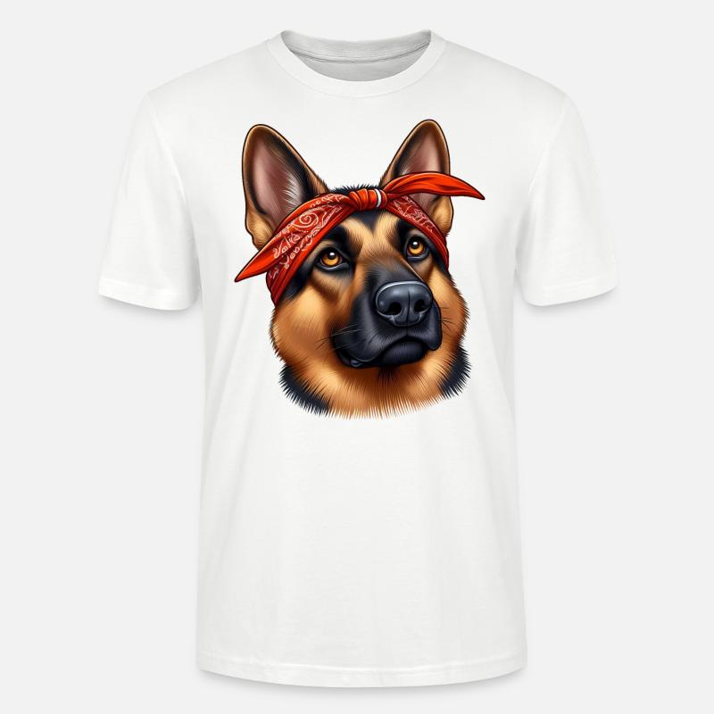 Deutscher Schäferhund Der Rapper - Stanley/Stella Unisex Bio-T-Shirt CRAFTER - Weiß