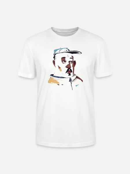 Künstlerischer schwarzer Mann mit Snapback - Stanley/Stella Unisex Bio-T-Shirt CRAFTER - Weiß