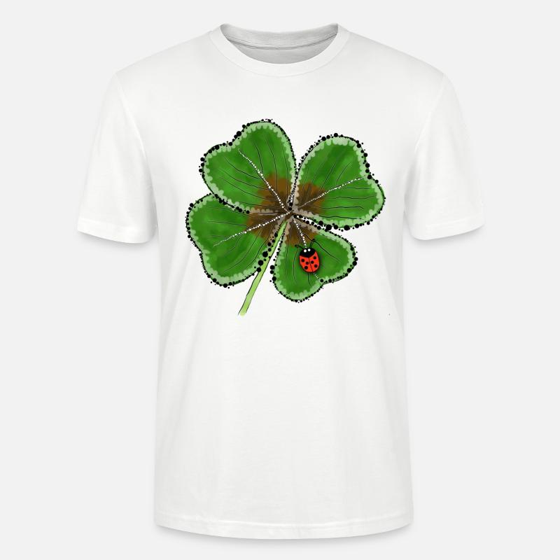 Glücksklee mit Glückskäfer - Stanley/Stella Unisex Bio-T-Shirt CRAFTER - Weiß