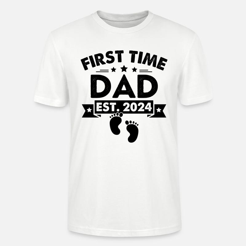 First Time Dad Est. 2024 - Stanley/Stella Unisex Bio-T-Shirt CRAFTER - Weiß