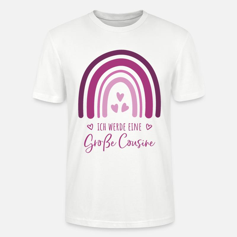 Ich werde eine große Cousine Boho Regenbogen - Stanley/Stella Unisex Bio-T-Shirt CRAFTER - Weiß