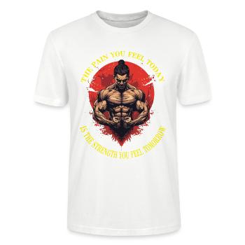 Douleur-Résistance - T-shirt bio CRAFTER Stanley Stella Unisexe - blanc - Devant - Alina (178cm) & Michal (187cm)