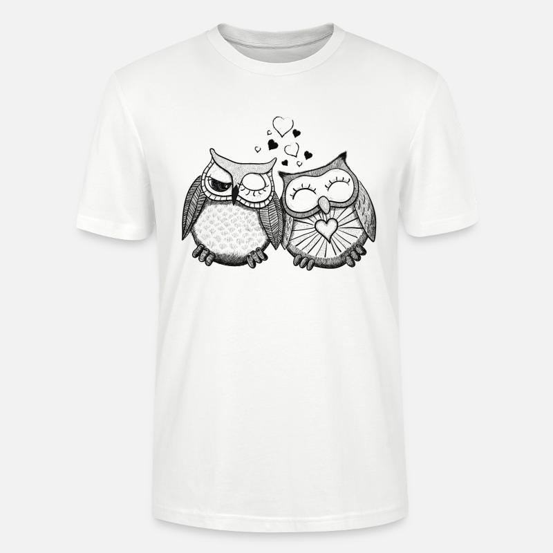 verliebte Eulen - Stanley/Stella Unisex Bio-T-Shirt CRAFTER - Weiß