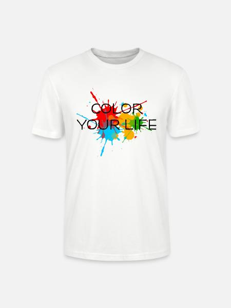 Ink, Paint, Color your life, Splashes, Splatter, - Stanley/Stella CRAFTER Unisex Organic T-Shirt - white