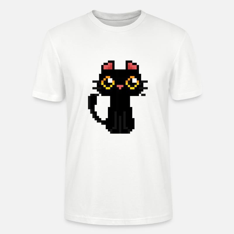 Pixel PixelArt Chat - T-shirt bio CRAFTER Stanley Stella Unisexe - blanc