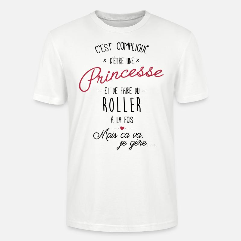 princesse et Roller - T-shirt bio CRAFTER Stanley Stella Unisexe - blanc