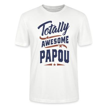 Papou totalement génial - T-shirt bio CRAFTER Stanley Stella Unisexe - blanc - Devant - Alina (178cm) & Michal (187cm)