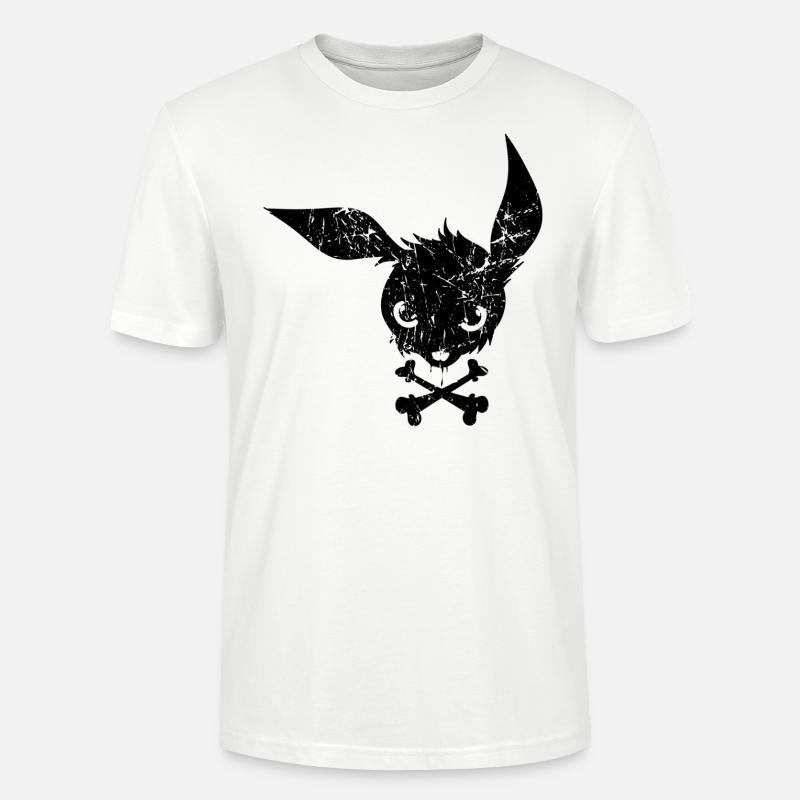 lapin enervé noir angry rabbit - T-shirt bio CRAFTER Stanley Stella Unisexe - blanc