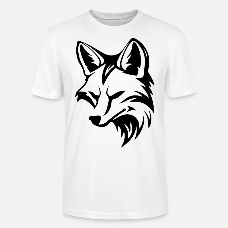 Fuchs Kopf Tier Silhouette - Stanley/Stella Unisex Bio-T-Shirt CRAFTER - Weiß