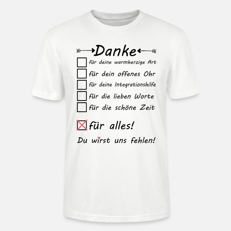 Integrationshielfer Integrationshilfe Danke sagen - Stanley/Stella Unisex Bio-T-Shirt CRAFTER - Weiß