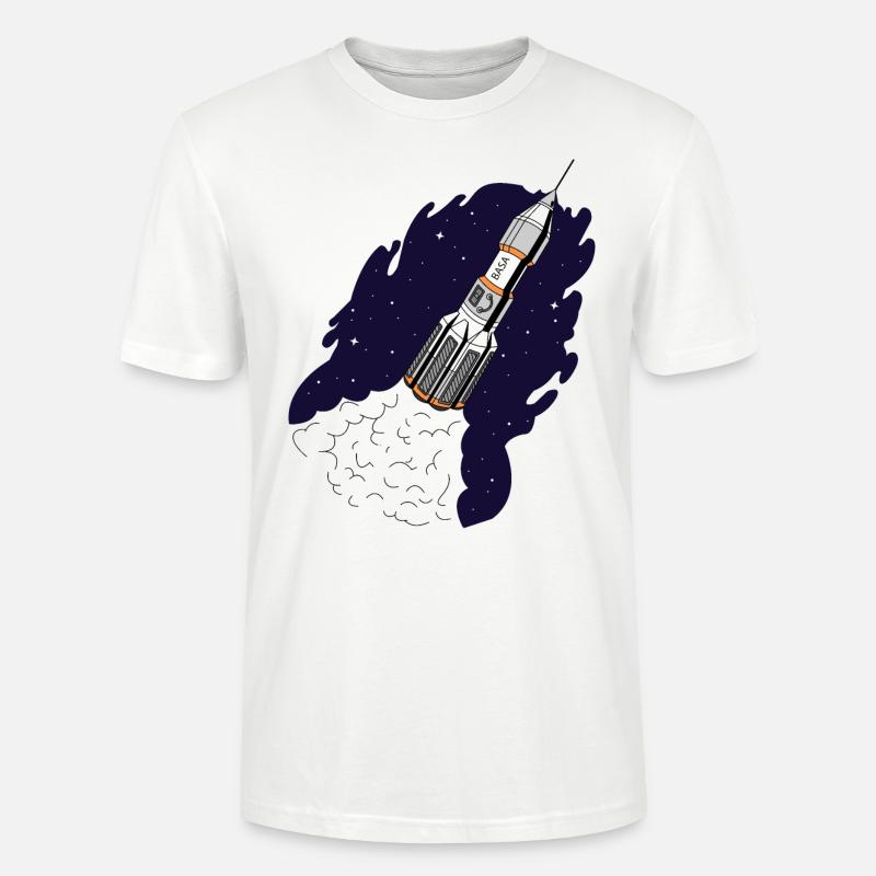 Rocket se lance dans l'espace - T-shirt bio CRAFTER Stanley Stella Unisexe - blanc