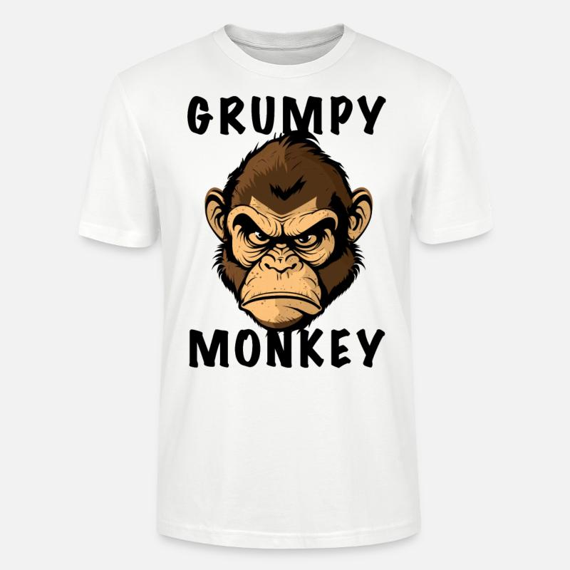 GRUMPY MONKEY - Stanley/Stella Unisex Bio-T-Shirt CRAFTER - Weiß