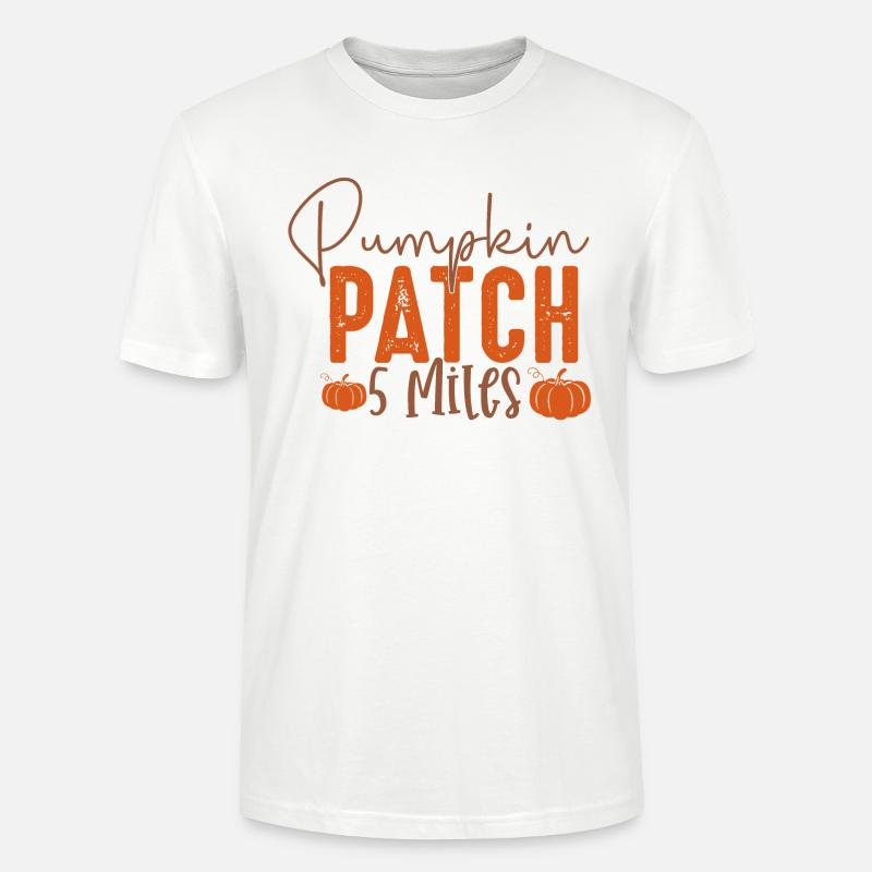 Patch de citrouille 5 miles - T-shirt bio CRAFTER Stanley Stella Unisexe - blanc