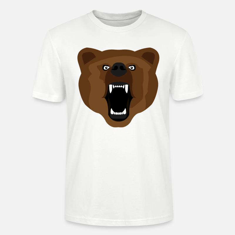 Bär / Bear / Медвед / agressiv - Stanley/Stella Unisex Bio-T-Shirt CRAFTER - Weiß