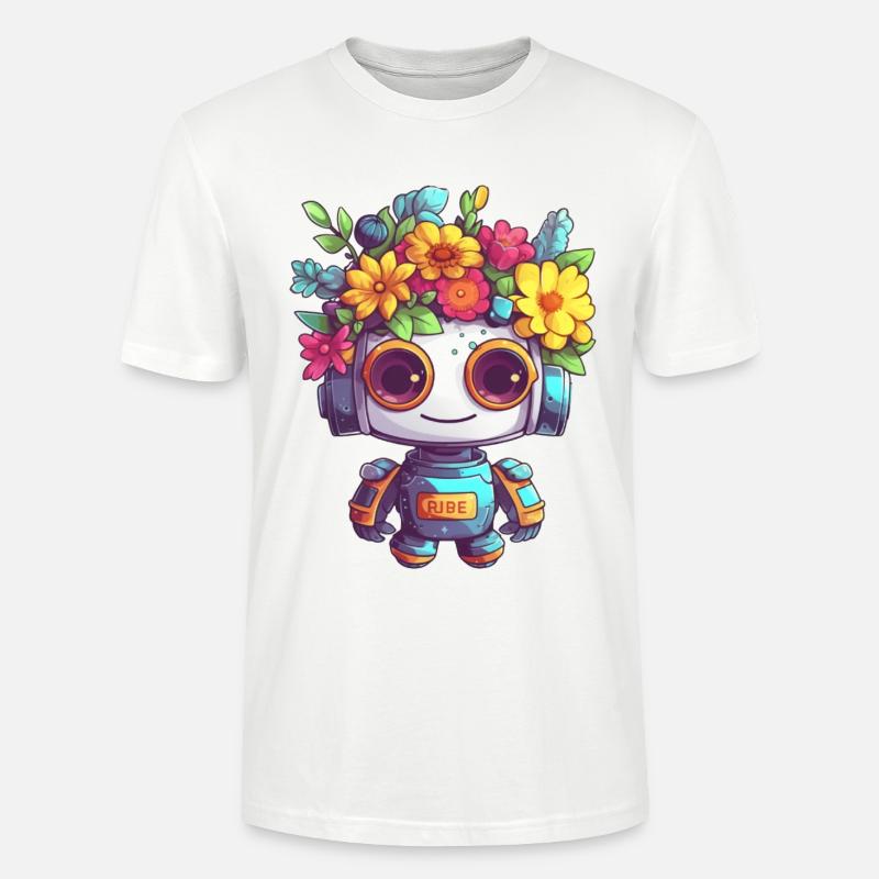 Robot heureux - T-shirt bio CRAFTER Stanley Stella Unisexe - blanc
