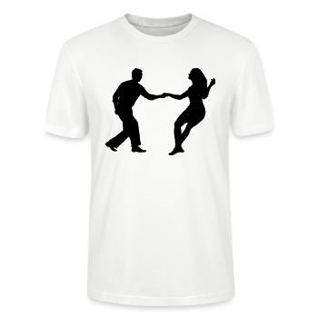 swing dancers - T-shirt bio CRAFTER Stanley Stella Unisexe - blanc - Devant - Alina (178cm) & Michal (187cm)