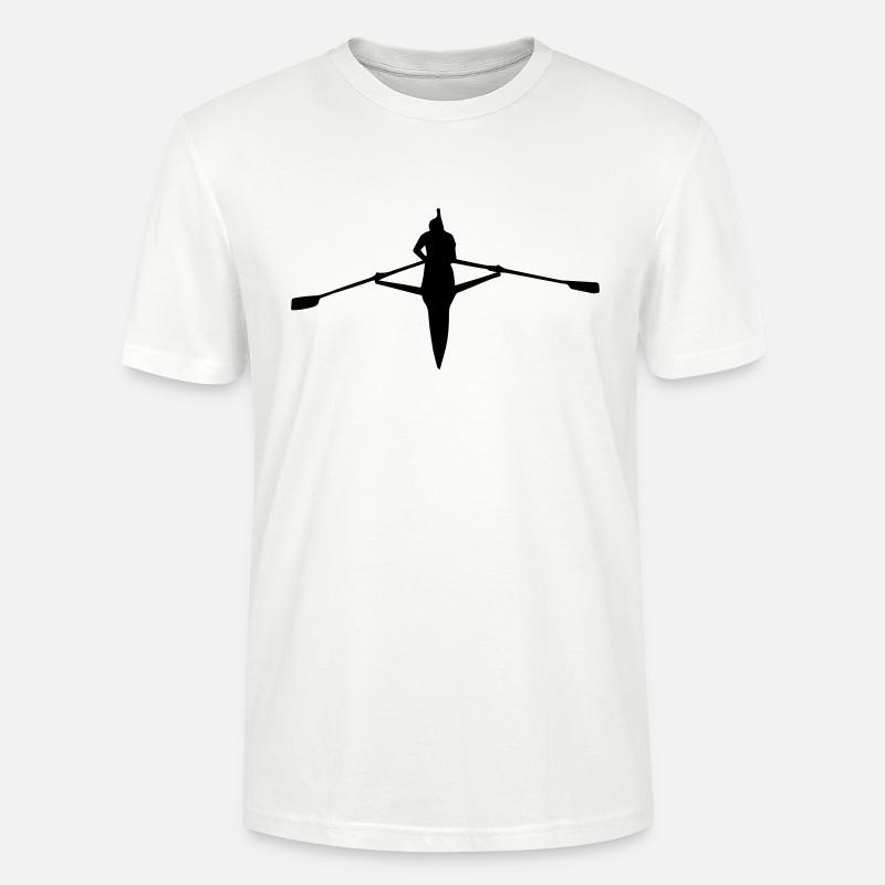 Rowing Single Silhouette - Stanley/Stella CRAFTER Unisex Organic T-Shirt - white