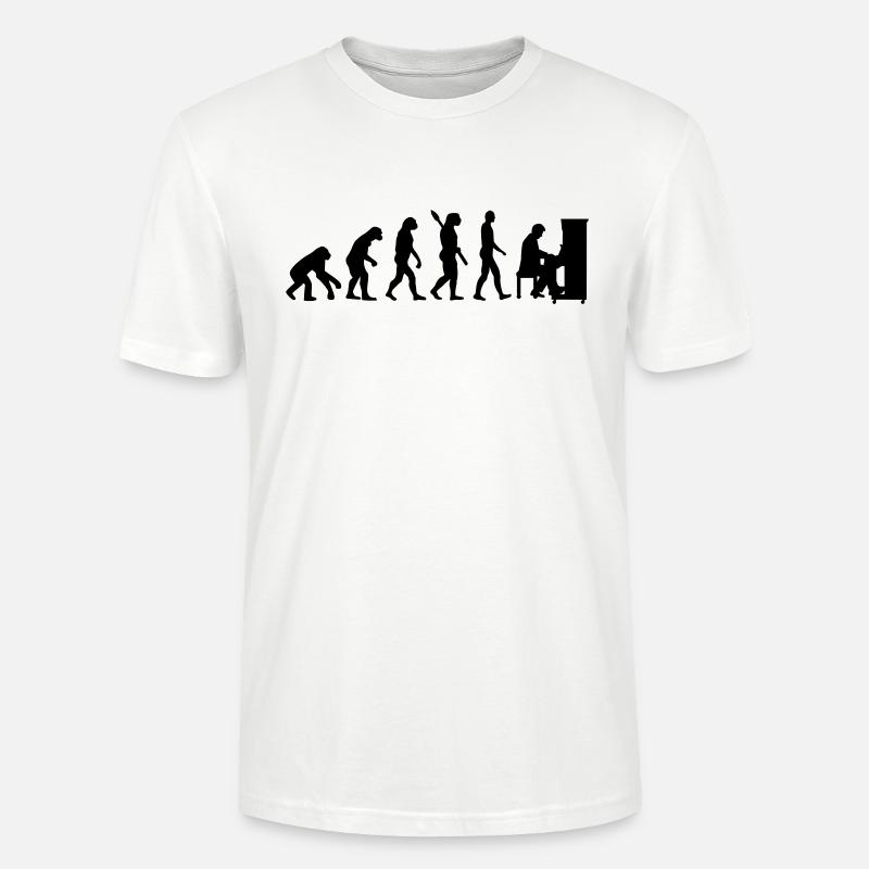 Evolution Piano - Stanley/Stella CRAFTER Unisex Organic T-Shirt - white