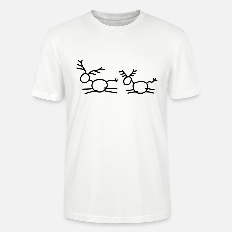 2 Springende Hirsche - Stanley/Stella Unisex Bio-T-Shirt CRAFTER - Weiß
