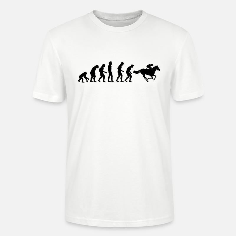 pferderennen02_evolution - T-shirt bio CRAFTER Stanley Stella Unisexe - blanc