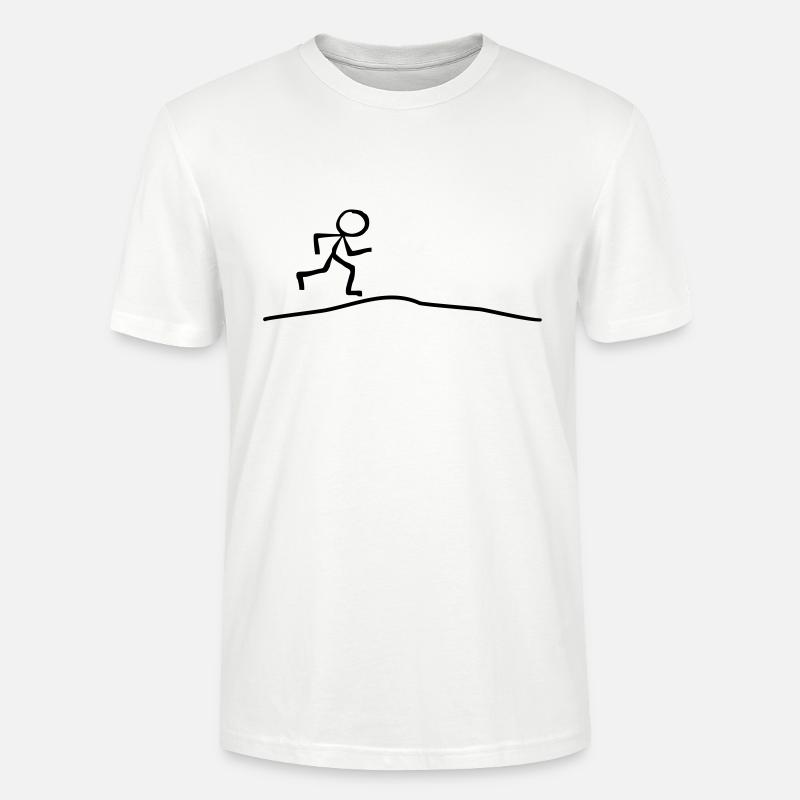Strichmännchen läuft Steigung - Stanley/Stella Unisex Bio-T-Shirt CRAFTER - Weiß