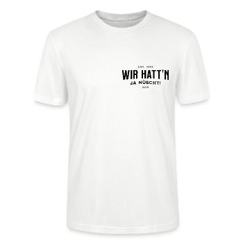 Wir hatt'n ja nüscht! - Stanley/Stella Unisex Bio-T-Shirt CRAFTER - Weiß - Vorne - Alina (178cm) & Michal (187cm)