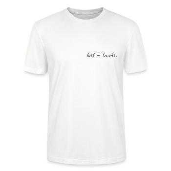 lost in books. to be lost in books, to sink - Stanley/Stella CRAFTER Unisex Organic T-Shirt - white - Front - Alina (178cm) & Michal (187cm)