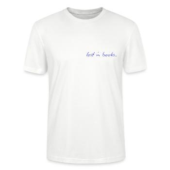 lost in books. to be lost in books, to sink - Stanley/Stella CRAFTER Unisex Organic T-Shirt - white - Front - Alina (178cm) & Michal (187cm)