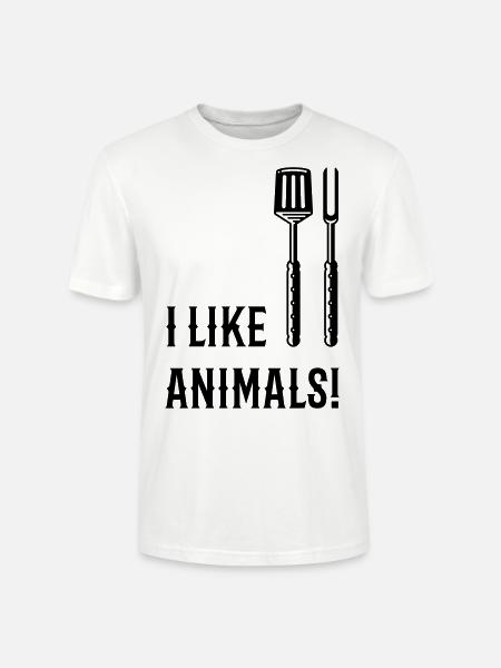 I Like Animals! (Grillbesteck / Black) - Stanley/Stella Unisex Bio-T-Shirt CRAFTER - Weiß
