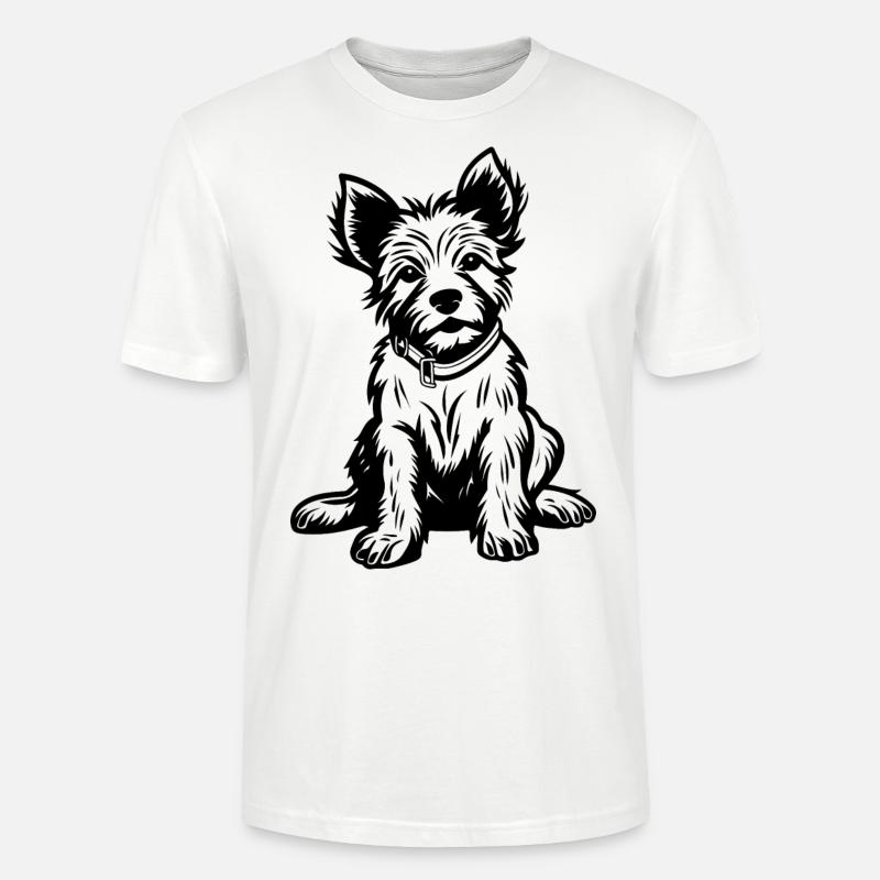 Chien Yorkshire Terrier - T-shirt bio CRAFTER Stanley Stella Unisexe - blanc