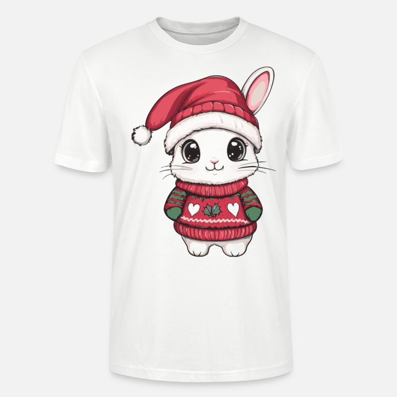 Hase Weihnachten Comic - Stanley/Stella Unisex Bio-T-Shirt CRAFTER - Weiß