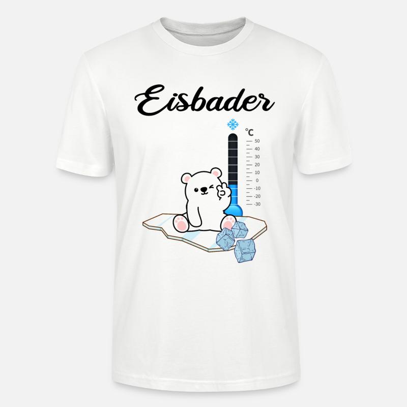 Eisbader "Winterschwimmer Eisbär" Eisbaden - Stanley/Stella Unisex Bio-T-Shirt CRAFTER - Weiß