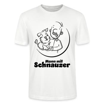 Mann mit Schnauzer (Oberlippenbart) - Stanley/Stella Unisex Bio-T-Shirt CRAFTER - Weiß - Vorne - Alina (178cm) & Michal (187cm)